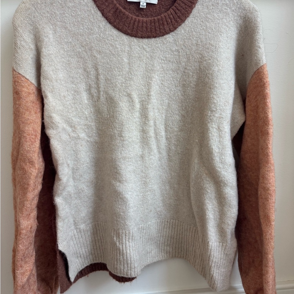 Madewell Women's Sweater in Cream and Brown
